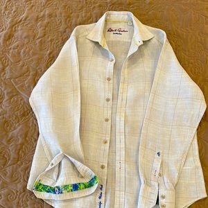 Robert Graham long sleeve - classic fit size M shirt - 100% linen.